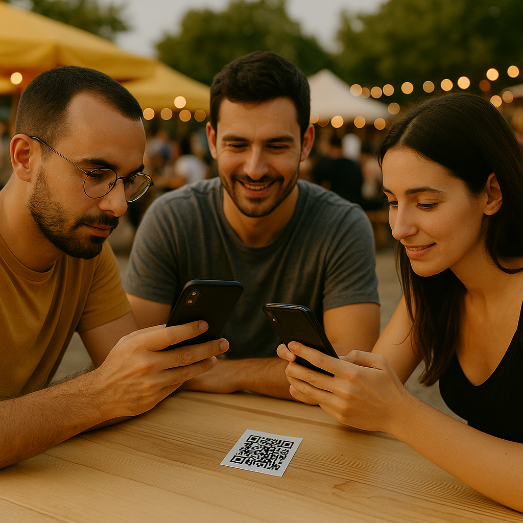 Cliente a ler o QR Code e aceder ao menu digital do restaurante no telemóvel